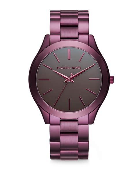 michael kors purple watch women& 39|Michael Kors women's oversized watches.